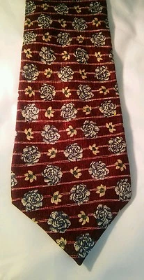 Corbata Claiborne Floral 100% Seda Importada Foto 1 de 3