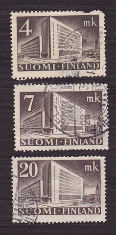Finland 1939-45 Scott 219, 219A, 248 - Helsinki Post Admin Building - Used Cover
