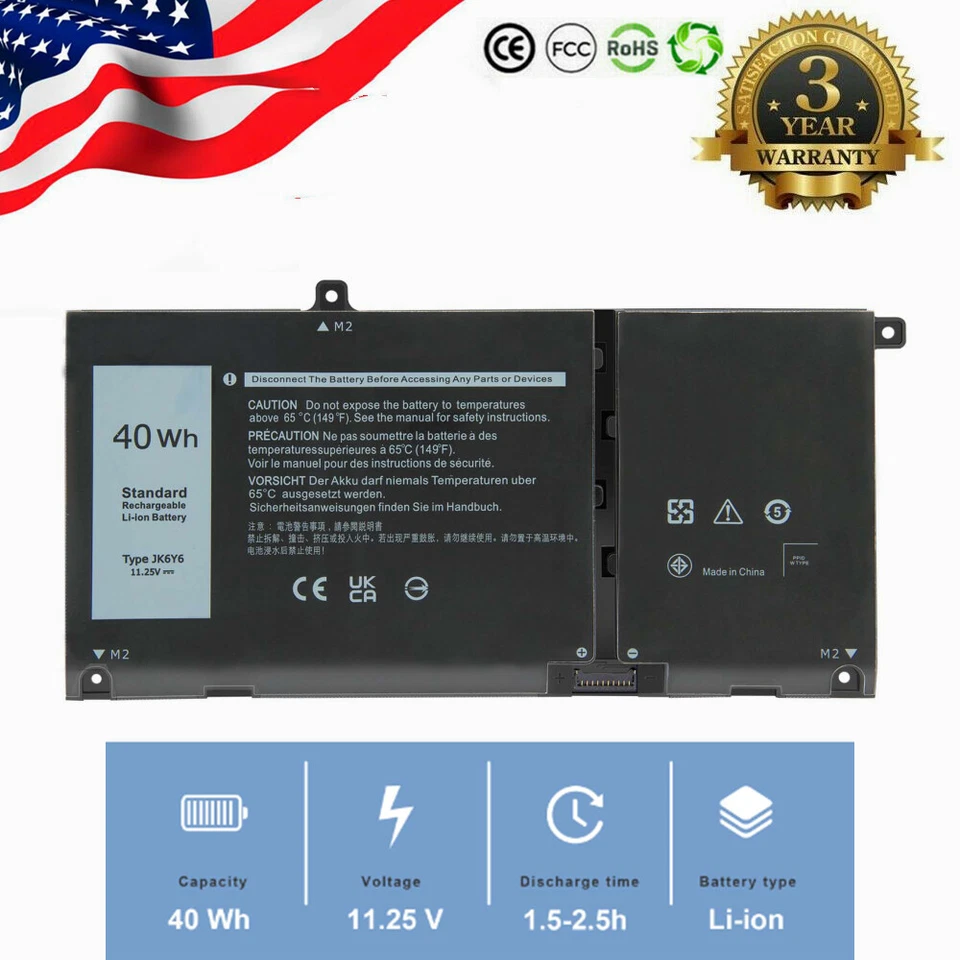 LOTE 20x Bateria JK6Y6 Para Dell Latitude 3410 3510 Vostro 5300 5401 Inspiron 5408 - Imagem 1 de 4