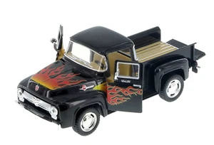 1956 Ford F-100 Pickup Truck, with Flame, Diecast Model 5" Kinsmart 1/38 - Picture 1 of 5