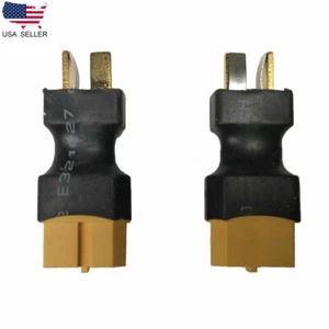 2 Stecker Deans Typ T-Stecker auf Buchse XT60 RC Akku Adapter US NEU - Bild 1 von 3