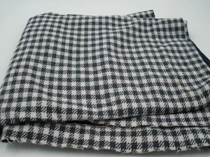 Gingham Navy Blue & Cream  Blue Lined Fabric 51"x56"  - Picture 1 of 3