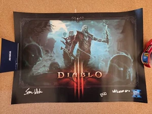 BlizzCon 2016 Diablo 3 Necromancer Dev Signed Poster - Picture 1 of 1