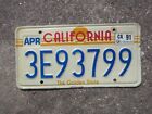 1991 California The Golden State License Plate CA Chevrolet Ford Chevy 3E93799