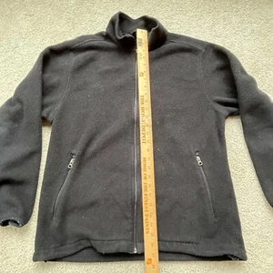 Lands End Jacket Mens Large 42-44 Black Fleece Coat Full Zip - Picture 1 of 18
