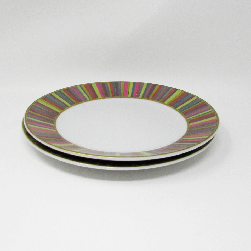 Set of 2 Pottery Barn  "Stripe"  Lunch Plates ~ 7-1/2" - Image 1 of 4