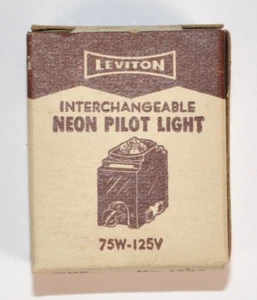 Leviton 1795 Ersatz Rot Neon Kontrollleuchte 75W-125V Neu aus altem Lagerbestand - Bild 1 von 5