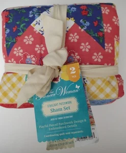 The Pioneer Woman Starlight Patchwork King 2 Piece Quilt Shams Set - Pillow Case - Picture 1 of 3