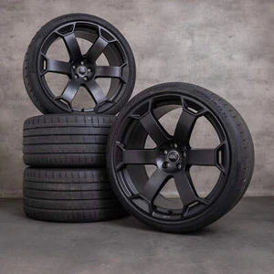 Audi RS6 RS7 GT Sommerräder 22 Zoll 4K C8 Felgen Retro 4K0601025EB schwarz matt - Bild 1 von 5