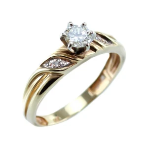 0.40 CT. SI2-G GENUINE DIAMOND  SOLITAIRE ENGAGEMENT RING 14K YELLOW GOLD US7 - Picture 1 of 8