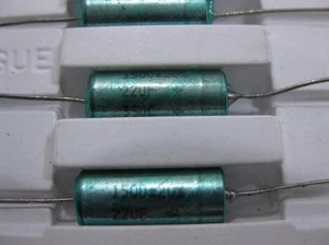 1x Tantalum Capacitors Solid Leaded 22uF 35volts 20% case Axial 150D226X0035R2B - Picture 1 of 2