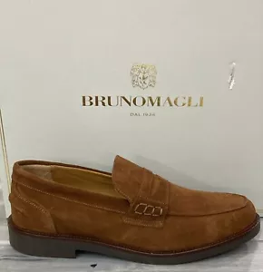 Bruno Glieder Herren Schuhe Größe Eu 42 Mokassin Gämse Brown ( Sole 30 CM) BM030 - Bild 1 von 9