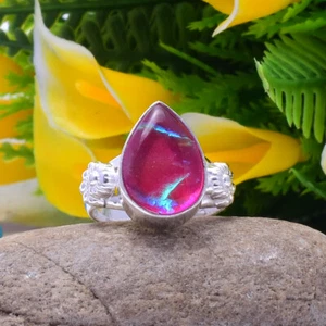 Valentine's Day Triplet Opal Gemstone 925 Sterling Silver Handmade Ring All Size - Picture 1 of 5