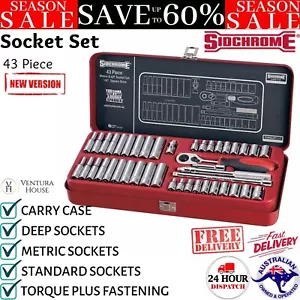 New Sidchrome 43pce 1/4” Drive Metric and Imperial Mechanic Socket Tool AF Set - Picture 1 of 12