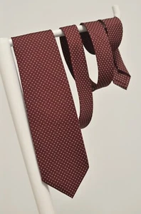 Tie cravatta e. Marinella napoli silk maroon polka dots - Picture 1 of 6