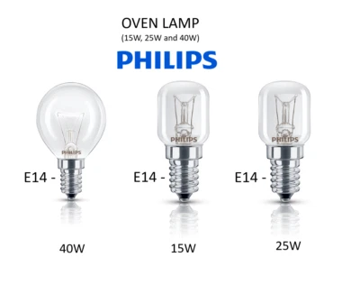 PHILIPS Oven Bulb Lamps Cooker Light Bulbs 40w 25w 15w 240v SES E14 300 Degree - Image 1 of 4