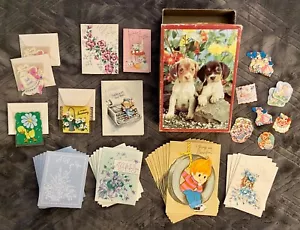 Vintage Misc Occassion Gift Tags Stickers Cards Large Lot Scrapbooking Unused - Picture 1 of 5