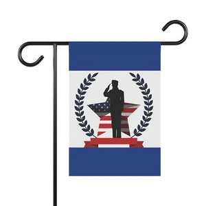 Militär Flagge Kranz blauer Hintergrund 2 Größen ohne Stange Garten & Haus Banner - Bild 1 von 9