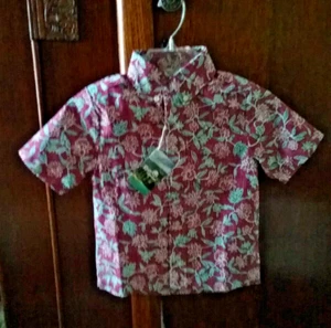 Reyn Spooner Boy's SENTOSA Cranberry Full Button Shirt Sizes - Picture 1 of 4