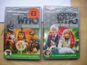 SEALED Doctor Who BOTH Battlefield 1989 McCoy & The Green Death 1973 Pertwee  - Bild 1 von 6
