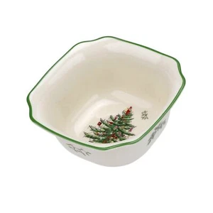Spode Christmas Tree Fine Porcelain Square Bowl, 5.5 Inch, Holiday Dinnerware - Picture 1 of 7