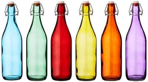 Bar @ drinkstuff Bottiglie in vetro colorato Swing Top 1 litro - Set di 6 - B... - Picture 1 of 2