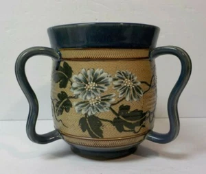 19th C. Doulton Lambeth Art Pottery 6" 3-Handled Loving Cup - Picture 1 of 11