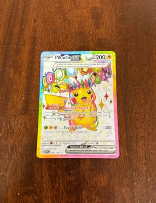 Pokemon | Pikachu ex |  219/191 Sv08: Surging Sparks | Ultra Rare | Holo NM - Image 1 of 2