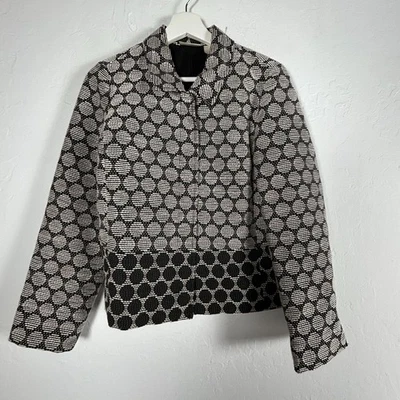 Chaqueta Blazer Chico's Para Mujer Jacquard Lunares Talla 0 Negra Blanca Forrada Informal Foto 1 de 4