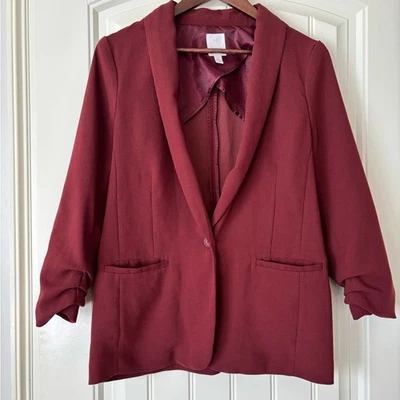 Blazer Feminino Lauren Conrad – Marrom / Vermelho Vinho – Tamanho Médio - Imagem 1 de 4