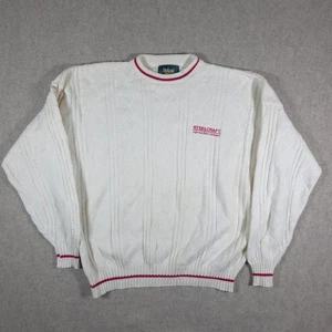 Vintage Knit Sweater Dunbrooke Distinctive Images Mens 2XL Ivory SteelCraft - Picture 1 of 9