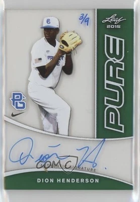 2015 Leaf Perfect Game National Showcase Pure Green /9 Dion Henderson Auto - Image 1 of 2