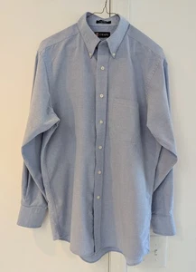 Chaps Oxford Cloth Button-Down OCBD Shirt in Blue Men's M 15-15.5 32/33 - Picture 1 of 14