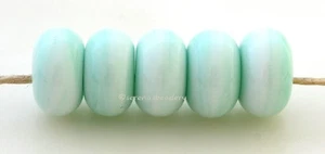 5 GRÜNER MARMOR * Donut Handarbeit Lampwork Glas Zwischenring Perlen TANERES sra - Bild 1 von 9