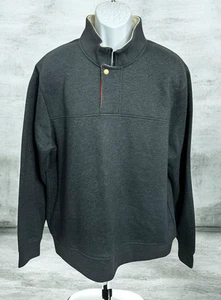 Orvis Herren 1/4 Zip Snap Fleece Pullover Sweatshirt Gr. Large dunkelgrau dick - Bild 1 von 9
