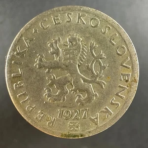 1927 Czechoslovakia 20 Haleru Coin - Picture 1 of 4