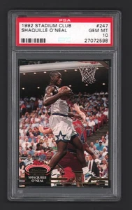 Shaquille O'Neal Shaq HOF 1992 Stadium Club #247 Rookie Card Rc PSA 10 Gem Mint - Picture 1 of 2