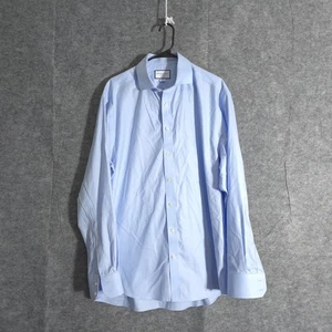 Charles Tyrwhitt camicia abbottonata uomo vestibilità classica 17 36 abito blu non ferro - Foto 1 di 11