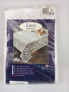 Vintage 70 in Round Lace Tablecloth New - Picture 1 of 9