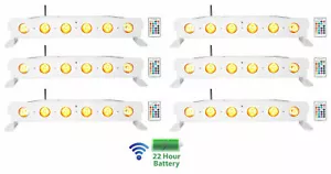 (6) Rockville BEST STRIP 60 White Rechargeable Wash Light Bars w/Wireless DMX - Picture 1 of 9