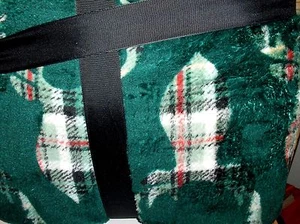 Christmas Green & Red Plaid Deer,Luxe Warm,Snuggly Throw Blanket.New`50 x 60 - Picture 1 of 4