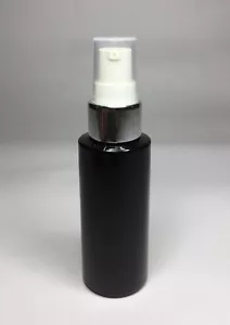 30ml PET Plastic Black Cylindrical Bottles & White/Chrome Serum Pump ANY AMOUNT - Picture 1 of 2