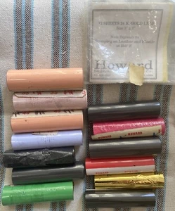 Massive Lot of 13 Howard 3.5” Foil Rolls Multiple Colors + Gold Leaf Most New - Picture 1 of 2
