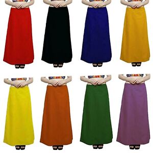 100% Cotton Sari Petticoat Solid Inskirt Indian Women Sari Innerwear Underskirt