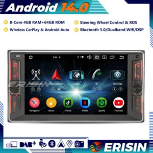 Navegación por satélite estéreo para automóvil Android 14 64 GB para Toyota Corolla RAV4 Vios Vitz Prado Hilux - Imagen 1 de 21