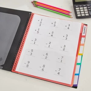 Black File Folders Spiral Poly Organizer Notebook School Supply Notes 12 Pocket - Picture 1 of 12