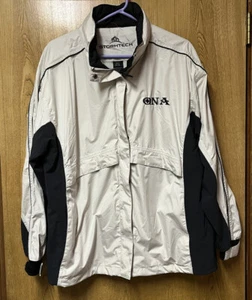 Men’s StormTech NA Waterproof Attached Packable Hood Beige Black Jacket XXL 42 - Picture 1 of 9