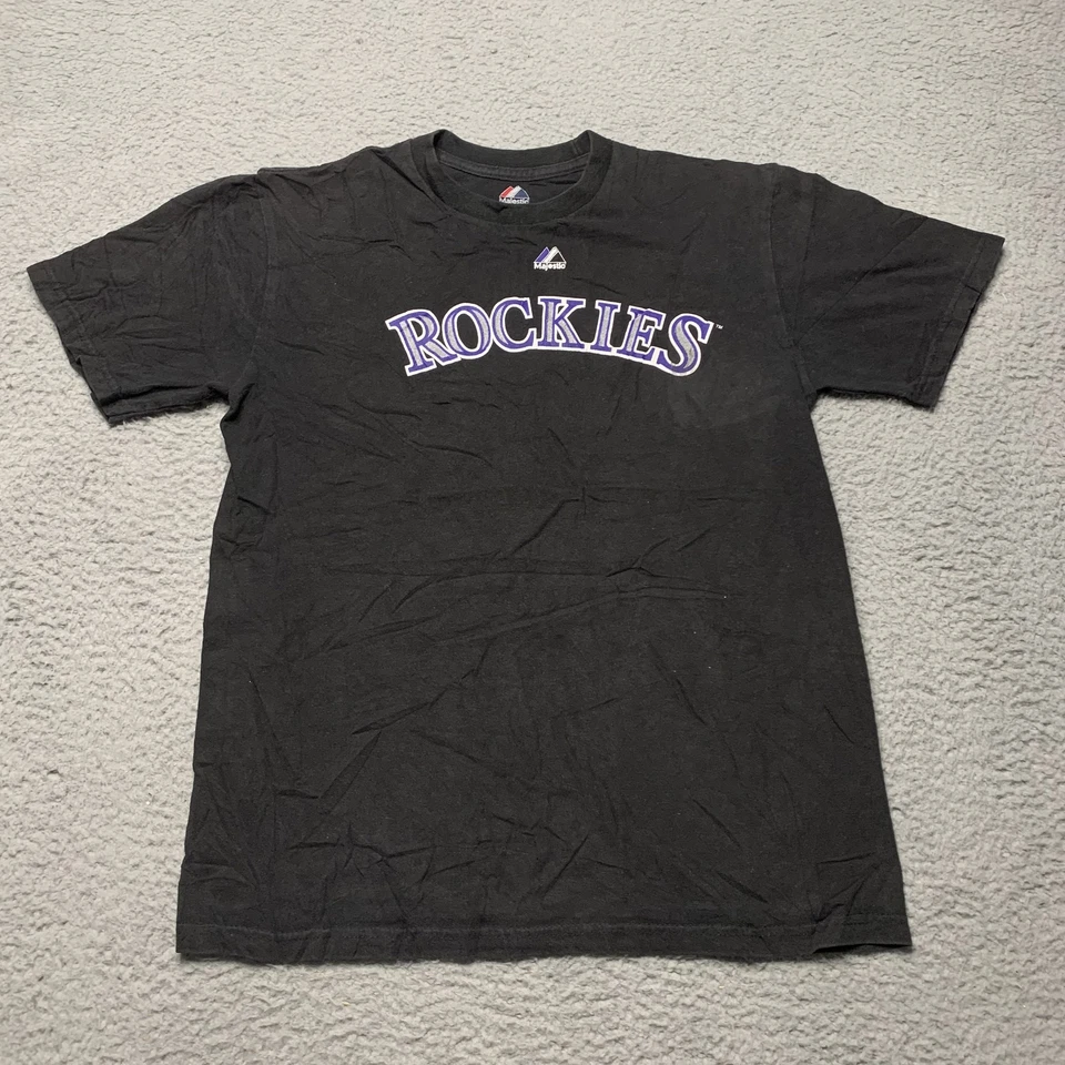 Camisa masculina Colorado Rockies MLB Majestic preta Troy Tulowitzki GG - Imagem 1 de 4