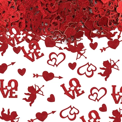 200 Pieces Valentine'S Day Confetti Decorations for Table, Love Cupid Paper Conf - Image 1 of 4