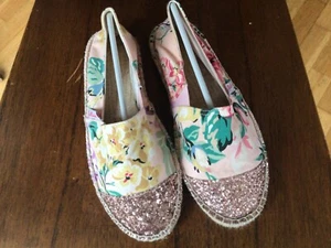 Cath Kidston floral espidrille with glitter toe - size  7/40 - unworn - Picture 1 of 4